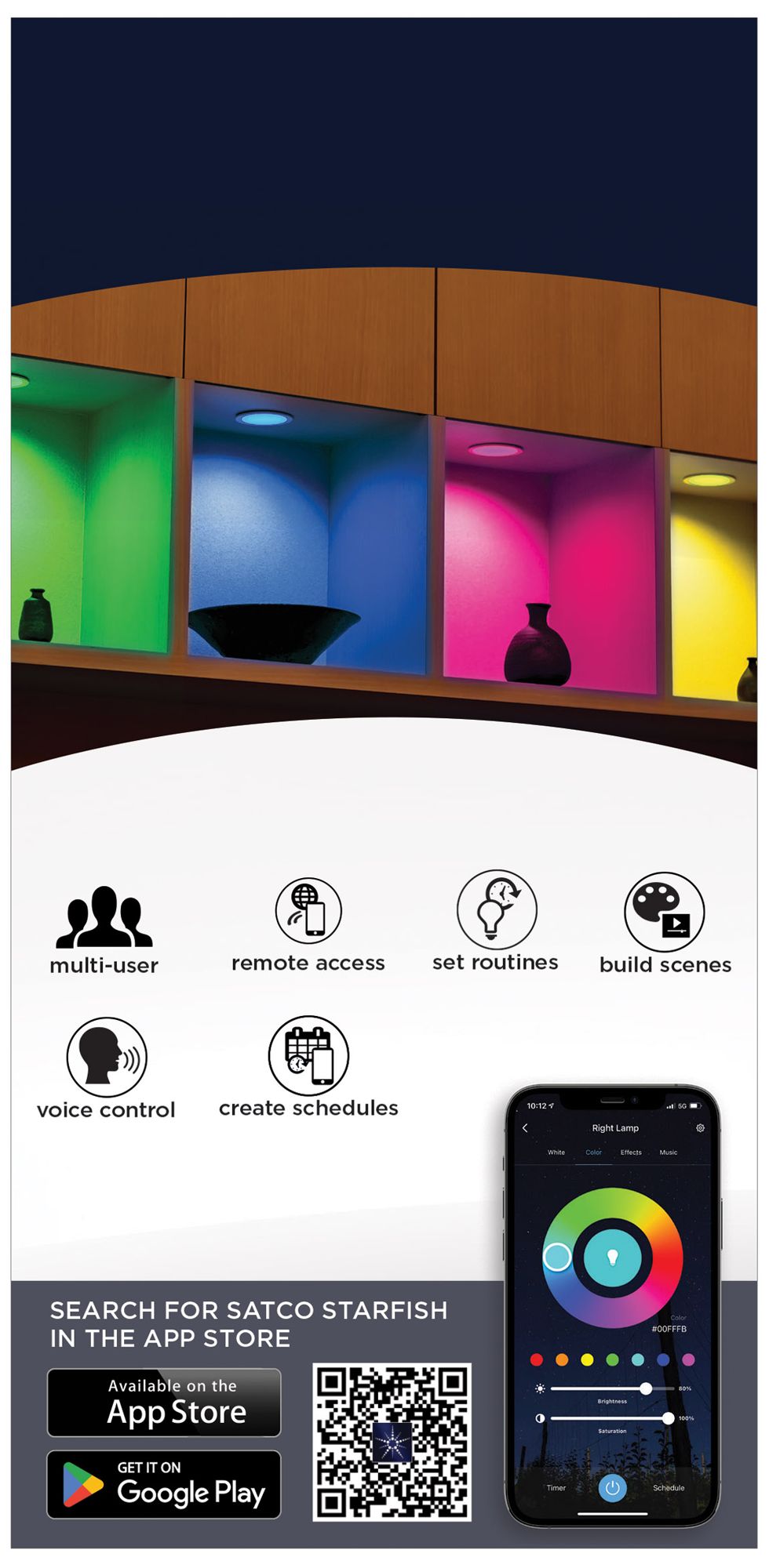 Satco 6" White Square LED Direct Wire Low Profile Downlight