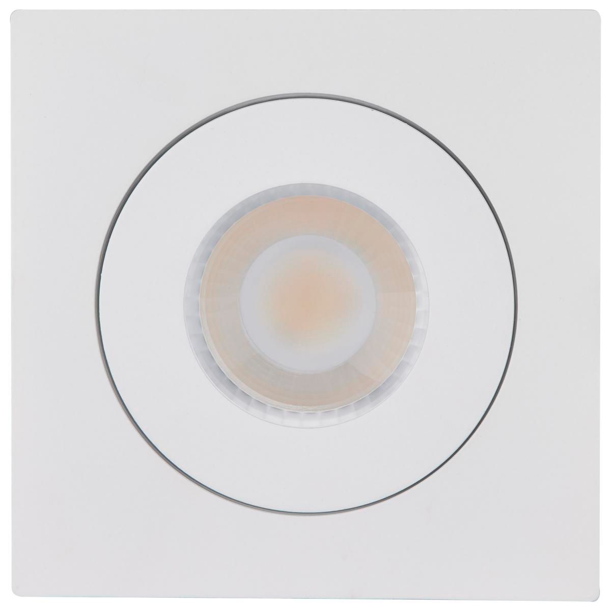 Image 7 Satco 9 Watt 4" Square White LED Direct Wire Downlight Gimbaled more views