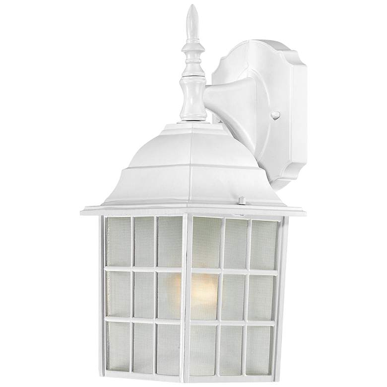 Image 1 Satco Adams 13 3/4" High White Outdoor Wall Light