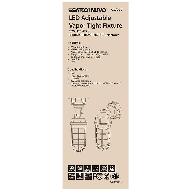 Image 6 Satco Anya 13" High Gray LED Vapor Tight Outdoor Light more views