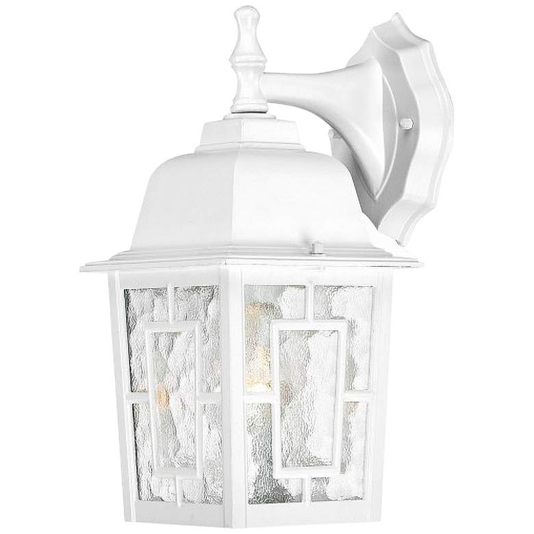 Image 1 Satco Banyon 12 1/4" High White Outdoor Wall Light