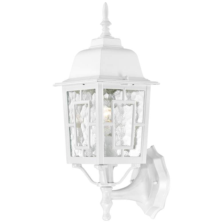 Image 1 Satco Banyon 17 inch High White Outdoor Wall Light