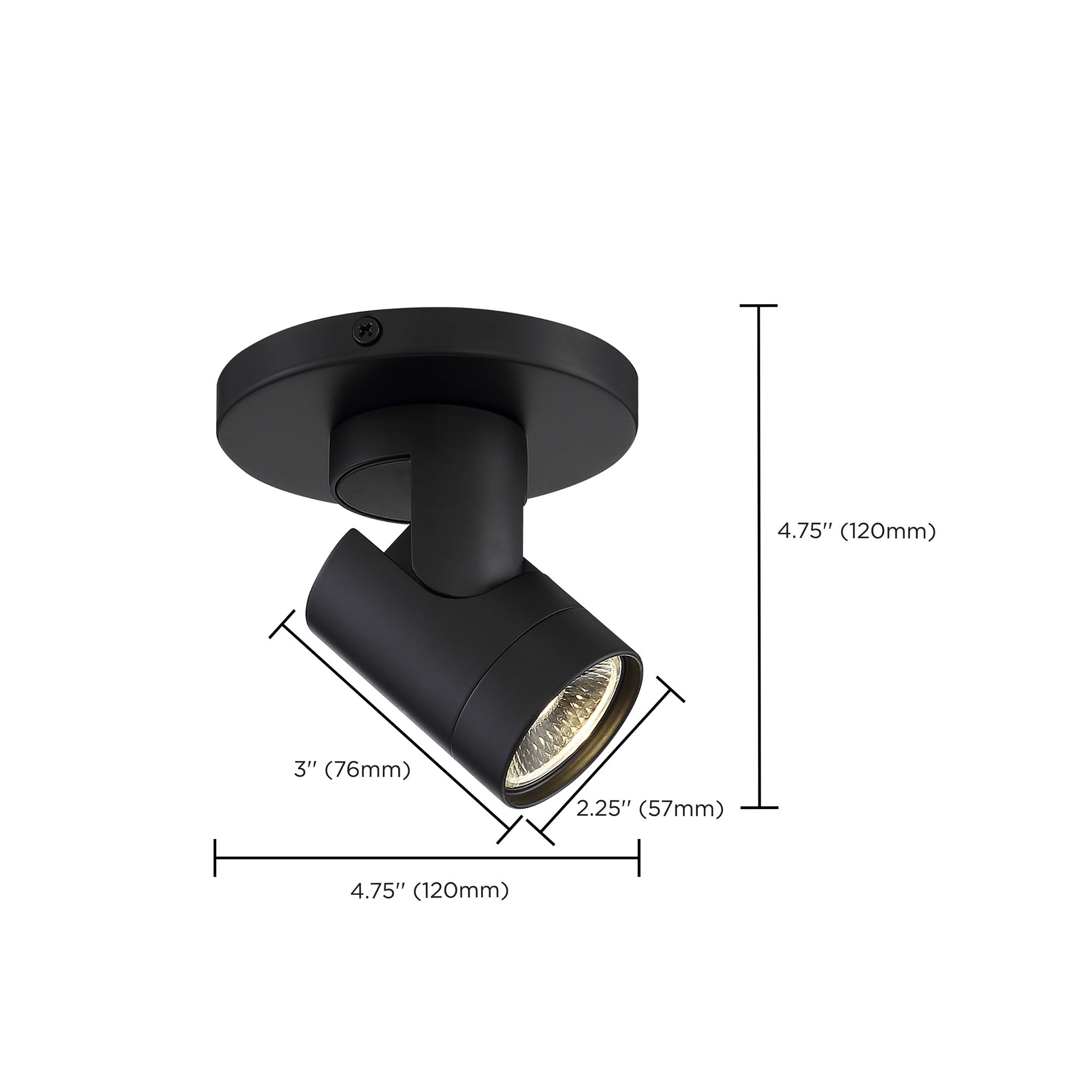Satco Barrel Black LED Monopoint Track Ceiling Spot Light
