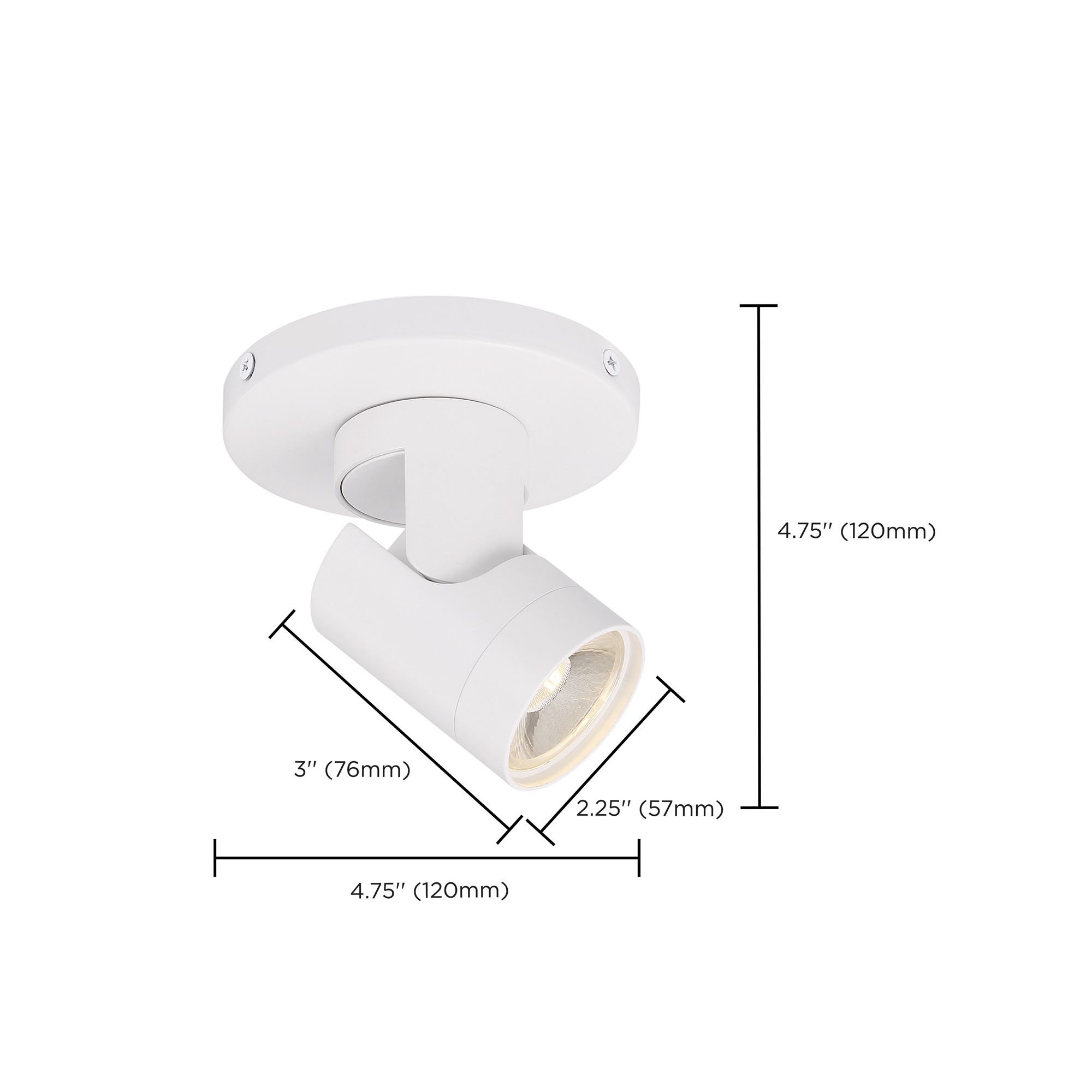 Satco Barrel White LED Monopoint Track Ceiling Spot Light