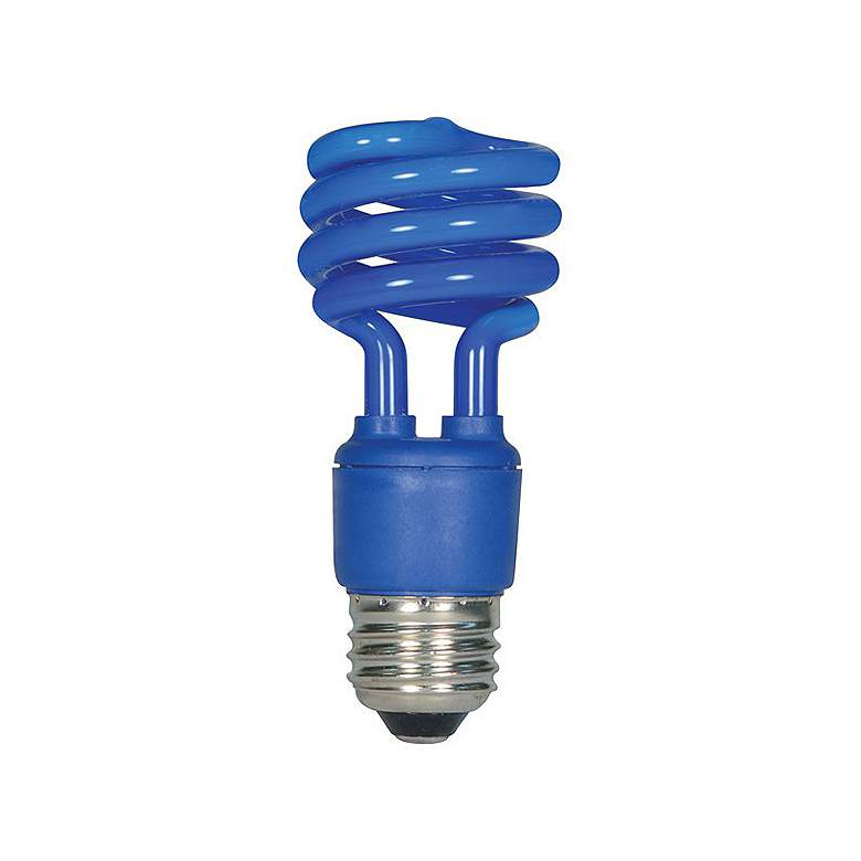 Image 1 Satco Blue 13 Watt Spiral CFL Light Bulb