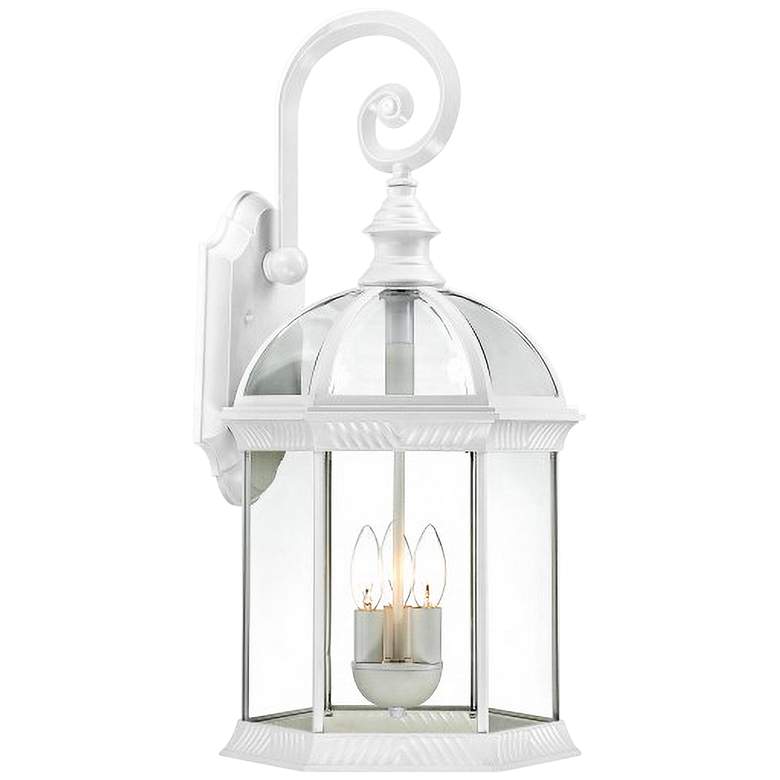 Image 1 Satco Boxwood 26 1/4" High White 3-Light Outdoor Wall Light