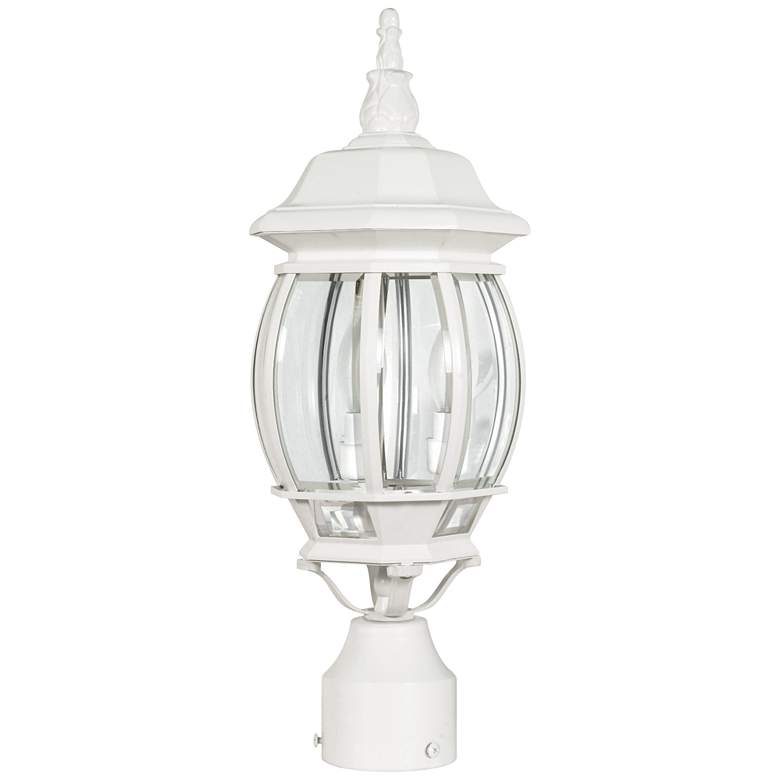 Image 2 Satco Central Park 21 inch High White 3-Light Outdoor Post Light