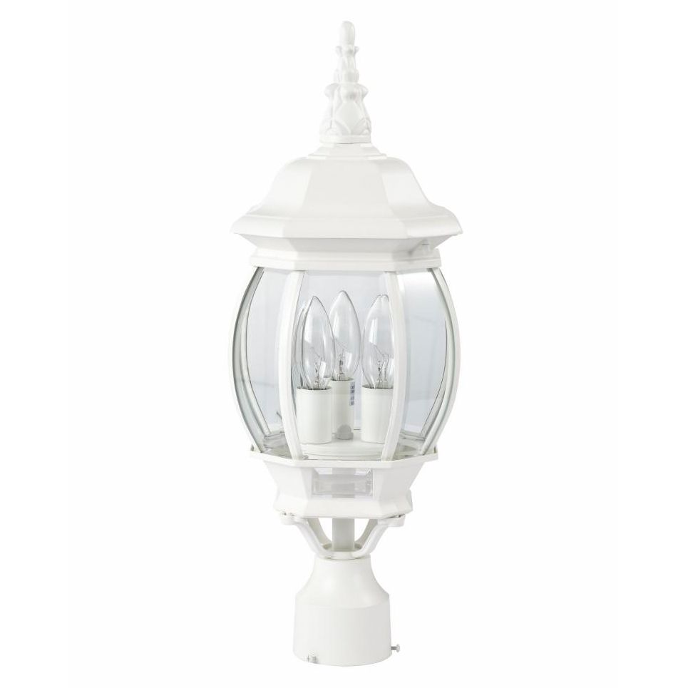 Image 4 Satco Central Park 21" High White 3-Light Outdoor Post Light more views