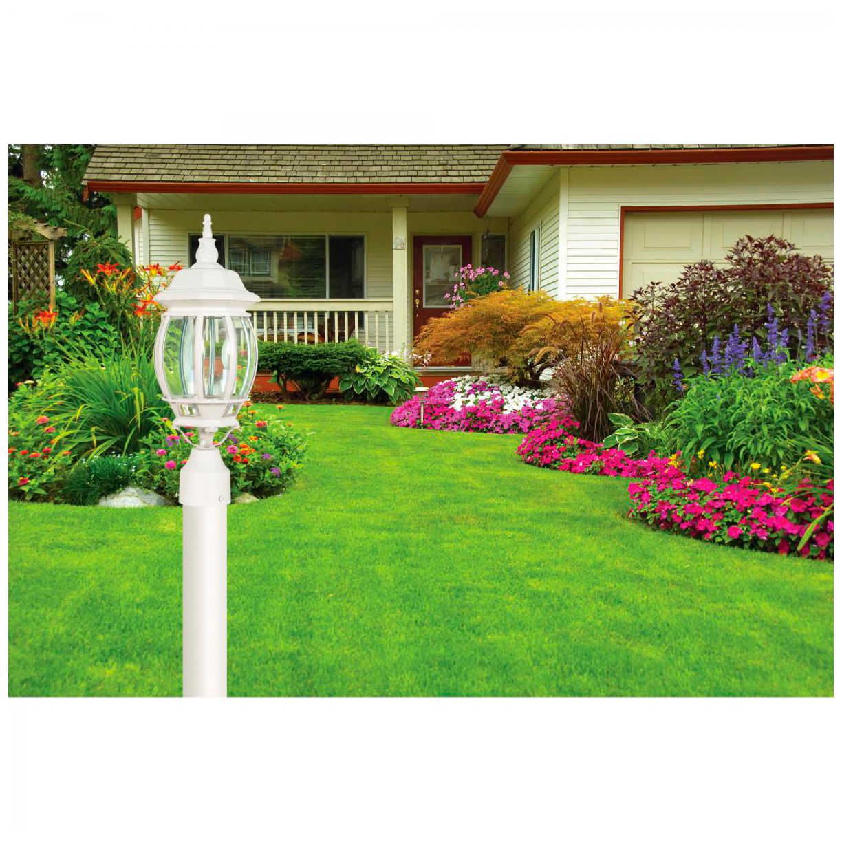Satco Central Park 21" High White 3-Light Outdoor Post Light