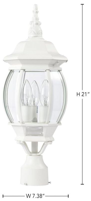 Satco Central Park 21" High White 3-Light Outdoor Post Light