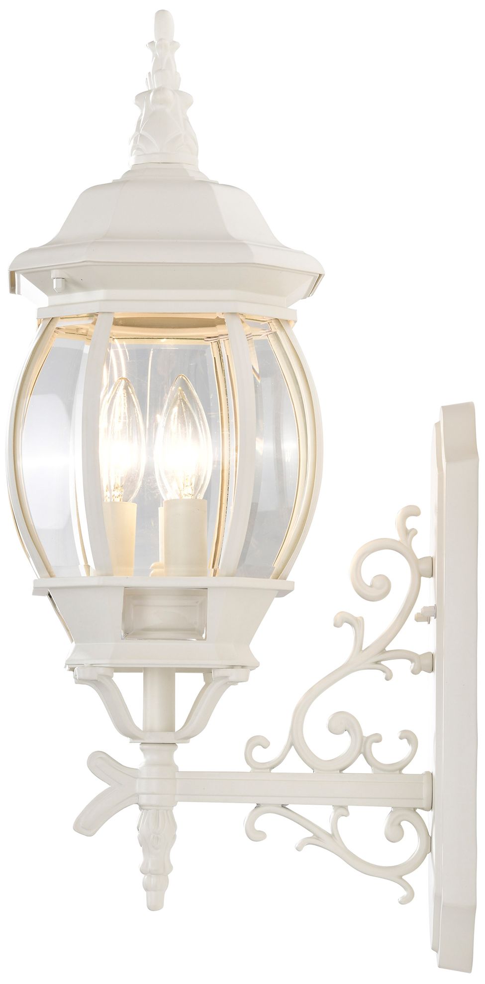 Satco Central Park 22 3/4" High White Upbridge Arm Outdoor Wall Light