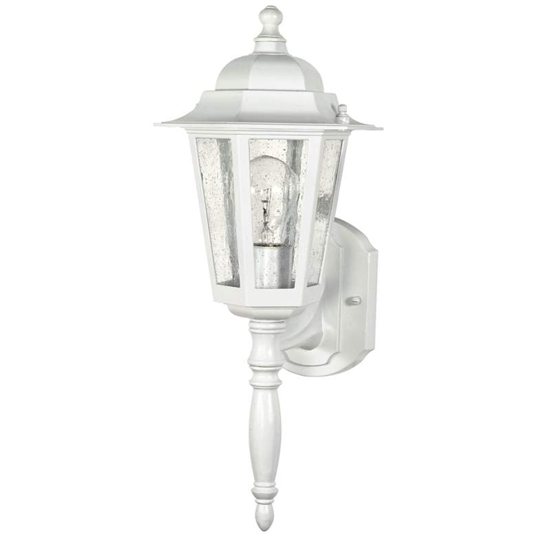 Image 1 Satco Cornerstone 12 inch High White Outdoor Wall Light