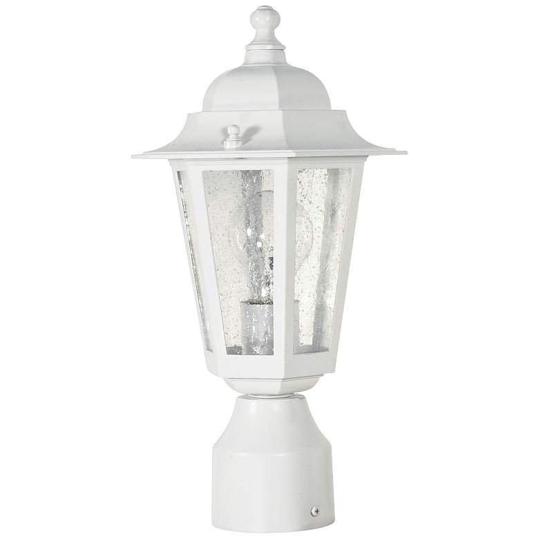 Image 1 Satco Cornerstone 14 1/4" High White Outdoor Post Light
