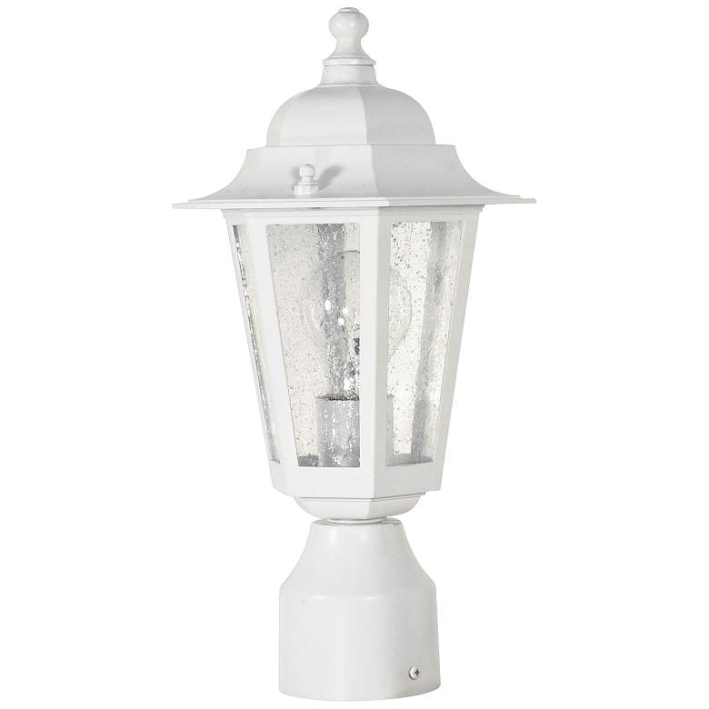 Image 1 Satco Cornerstone 14 1/4 inch High White Outdoor Post Light