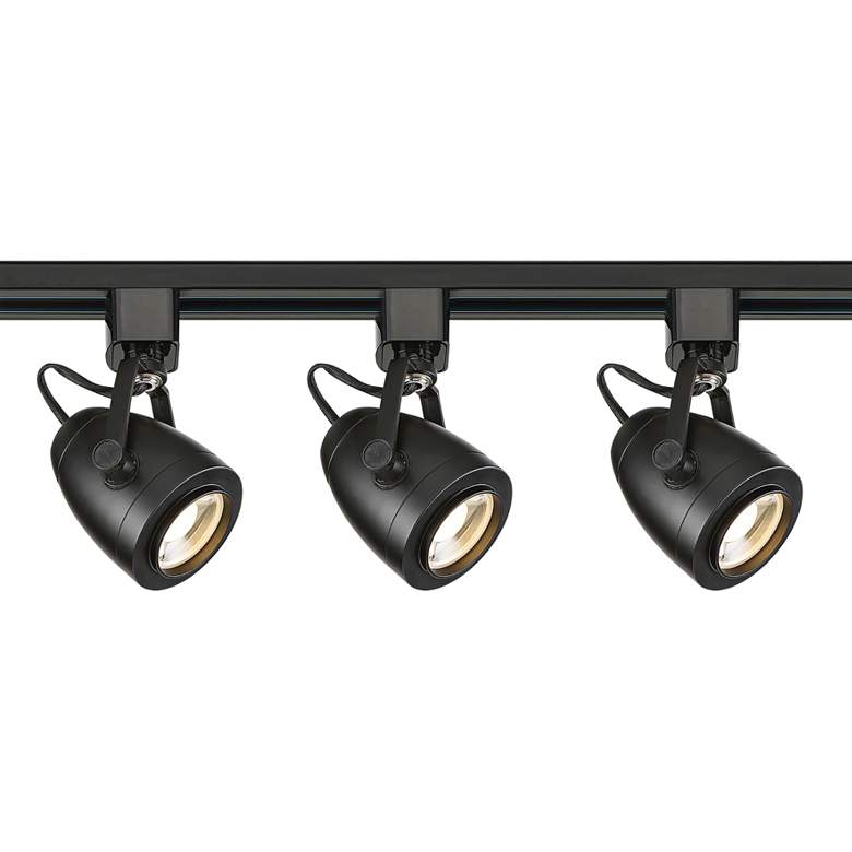 Image 1 Satco Lyons 3-Light Black Pinch Back LED Track Kit