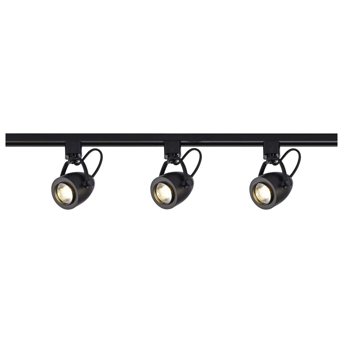 Image 2 Satco Lyons 3-Light Black Pinch Back LED Track Kit more views