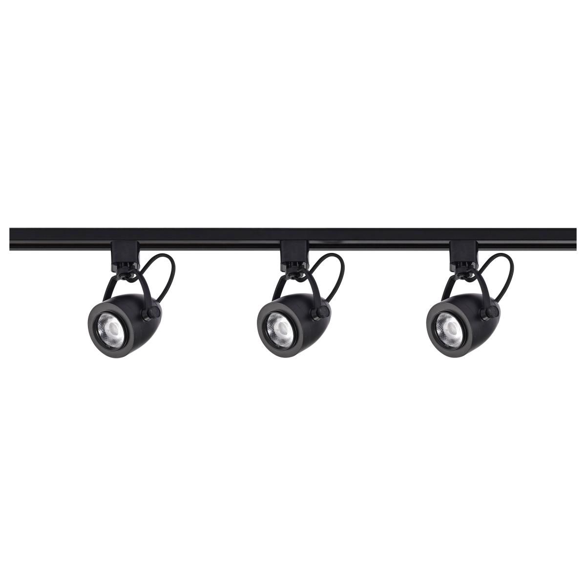 Image 3 Satco Lyons 3-Light Black Pinch Back LED Track Kit more views