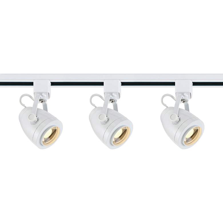 Image 1 Satco Lyons 3-Light White Pinch Back LED Track Kit