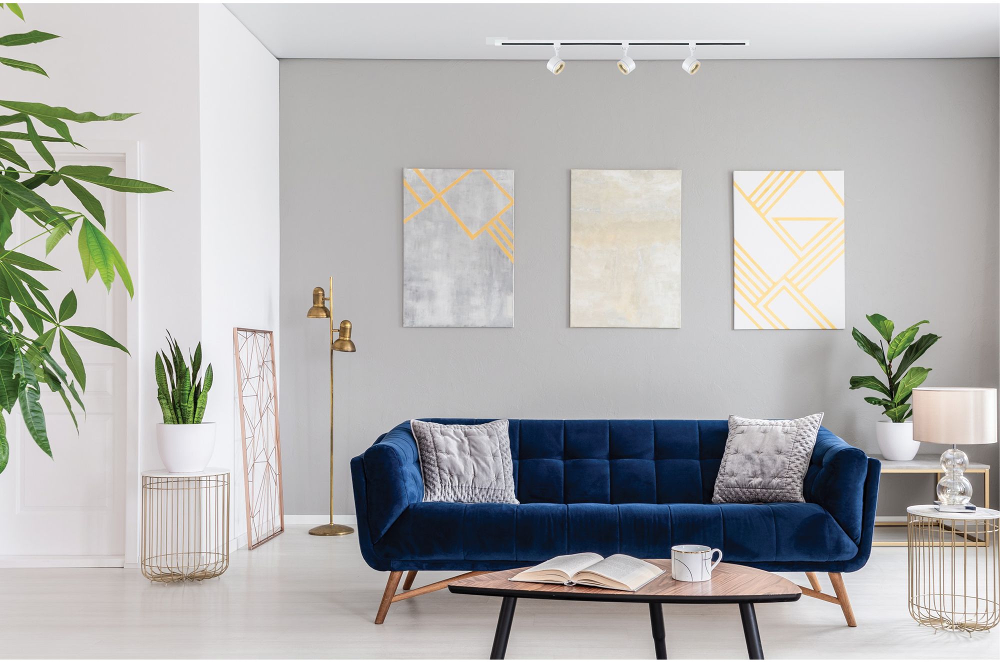 Thumbnail2 of Satco Mizner 3-Light White Angle Arm LED Track Kit more views