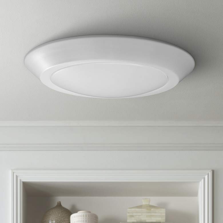Image 1 Satco Nuvo Lighting 7 1/4"W White 3000K LED Ceiling Light