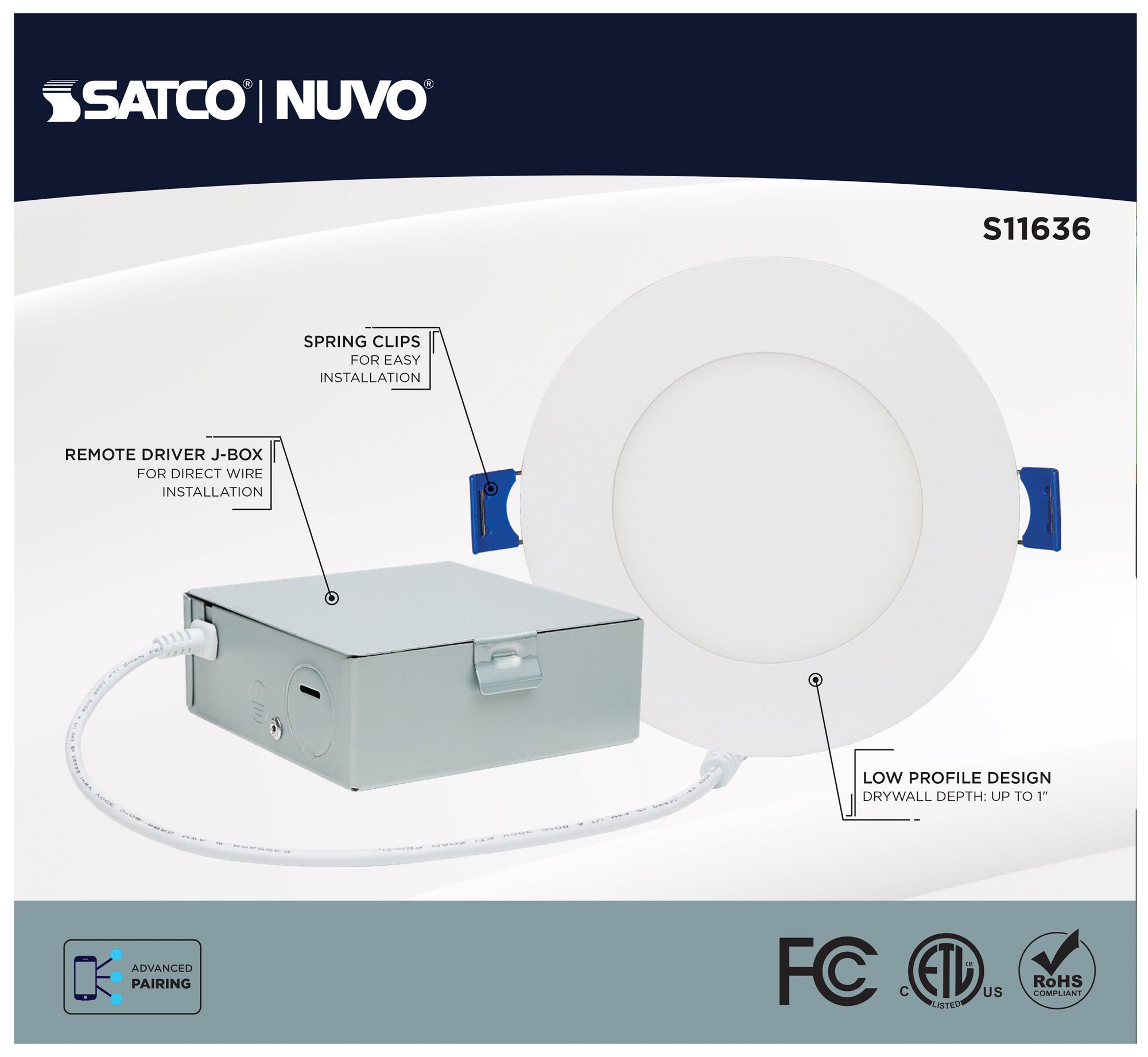 Image 7 Satco Starfish 4" White Round LED Direct Wire Downlight - Remote Driver more views
