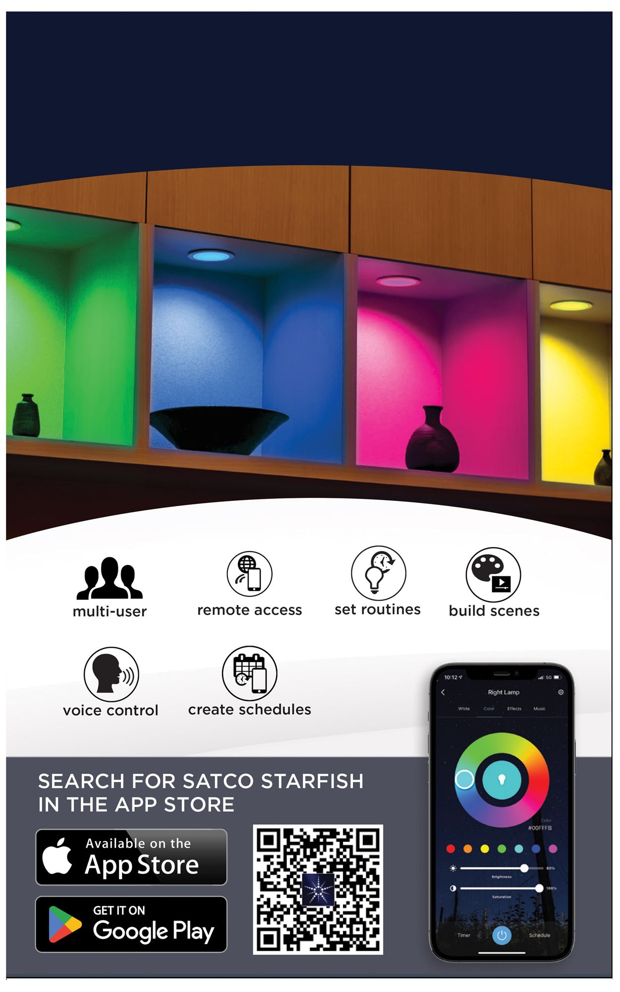 Satco Starfish 4" White Round LED Direct Wire Downlight - Remote Driver