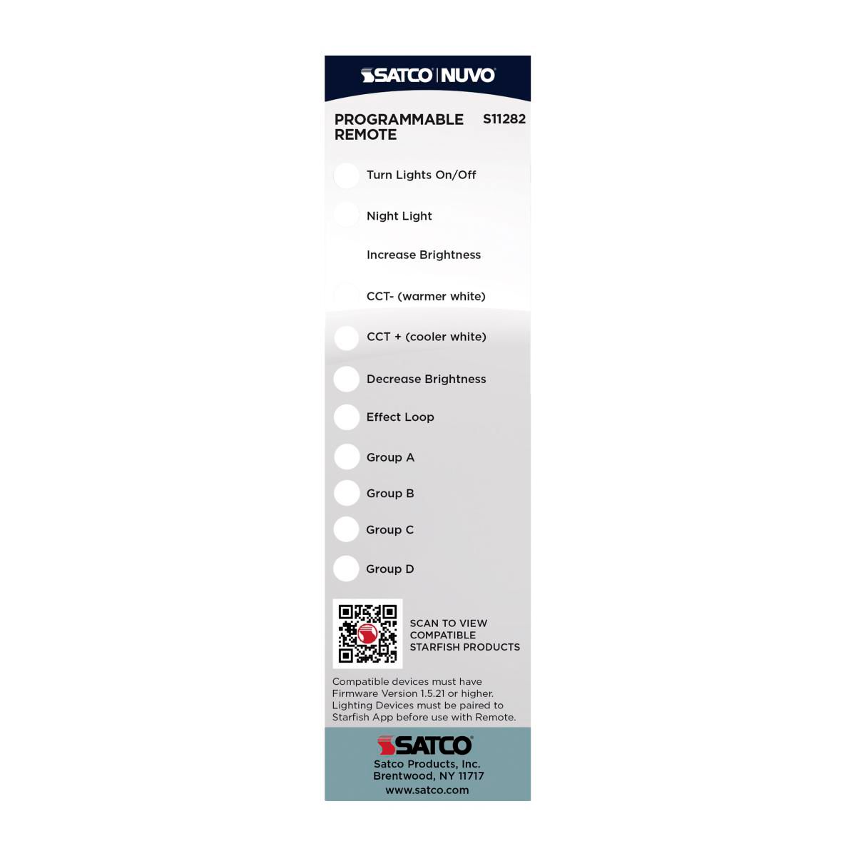 Satco White Remote for Starfish Lighting
