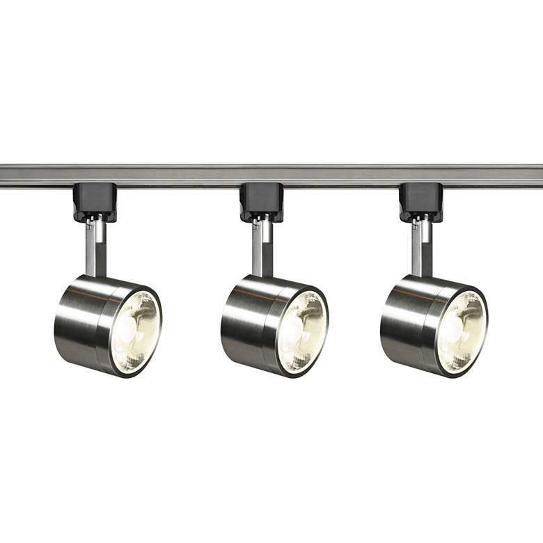 Image 1 Satco Yamato 3-Light Brushed Nickel Round Head LED Track Kit