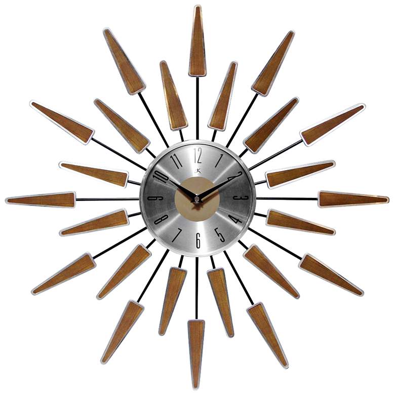 Image 1 Satellite 23 inch Wide Mid-Century Modern Starbust Wall Clock