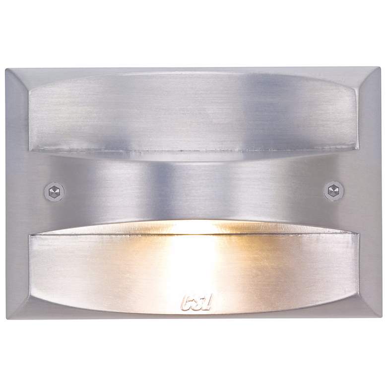 Image 1 Satin Aluminum 4 1/2 inch Wide LED Rectangle Outdoor Step Light