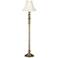 Satin Brass Mercury Glass Floor Lamp with Creme Bell Shade