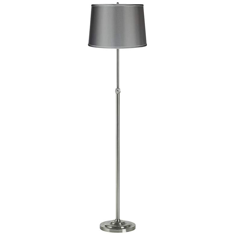 Image 1 Satin Charcoal Brushed Steel Adjustable Floor Lamp