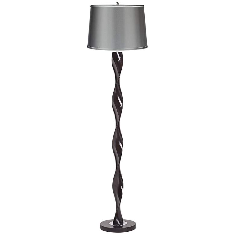 Image 1 Satin Charcoal Twist Floor Lamp