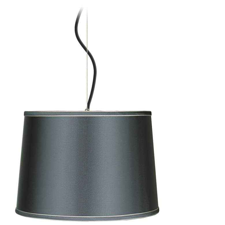 Image 1 Satin Dark Gray Shade 16 inch Wide Lamp Shade Chandelier