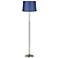 Satin Medium Blue Brushed Steel Adjustable Floor Lamp