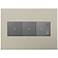 Satin Nickel 3-Gang Metal Wall Plate w/ 2 Switches and Dimmer