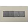 Satin Nickel 4-Gang Metal Wall Plate w/ 2 Switches and 2 Dimmers