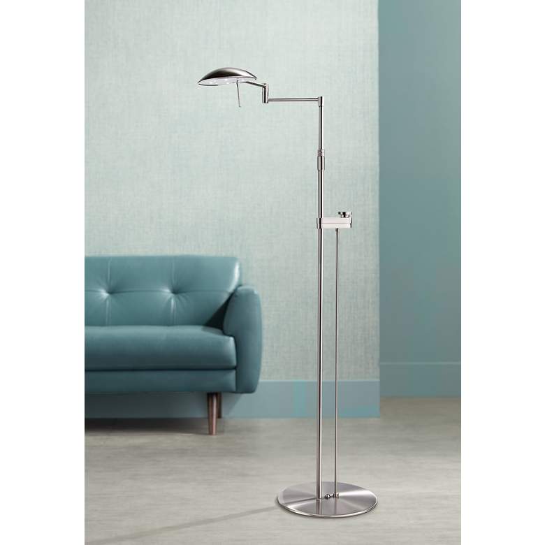 Image 1 Satin Nickel Bernie Series LED Holtkoetter Floor Lamp