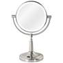 Satin Nickel Cordless 7" Wide LED Lighted Vanity Mirror