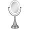 Satin Nickel Double-Sided Oval LED Vanity Mirror