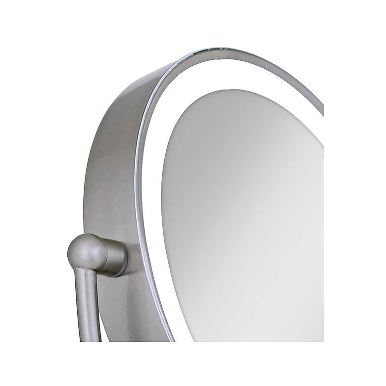 Image 3 Satin Nickel Double-Sided Round LED Vanity Mirror more views