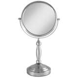 Satin Nickel Dual-Sided 10x Magnified Makeup Mirror