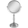 Satin Nickel Dual-Sided 10x Magnified Makeup Mirror