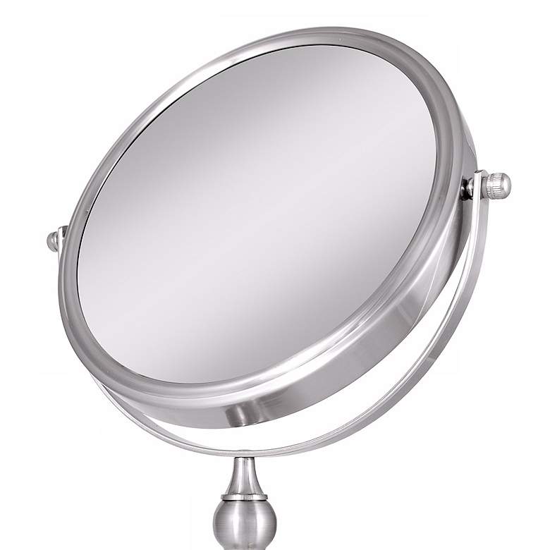 Satin Nickel Dual-Sided 10x Magnified Makeup Mirror more views