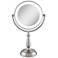 Satin Nickel Lighted LED Touch 12X Magnified Makeup Mirror