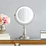 Satin Nickel Lighted LED Touch 12X Magnified Makeup Mirror