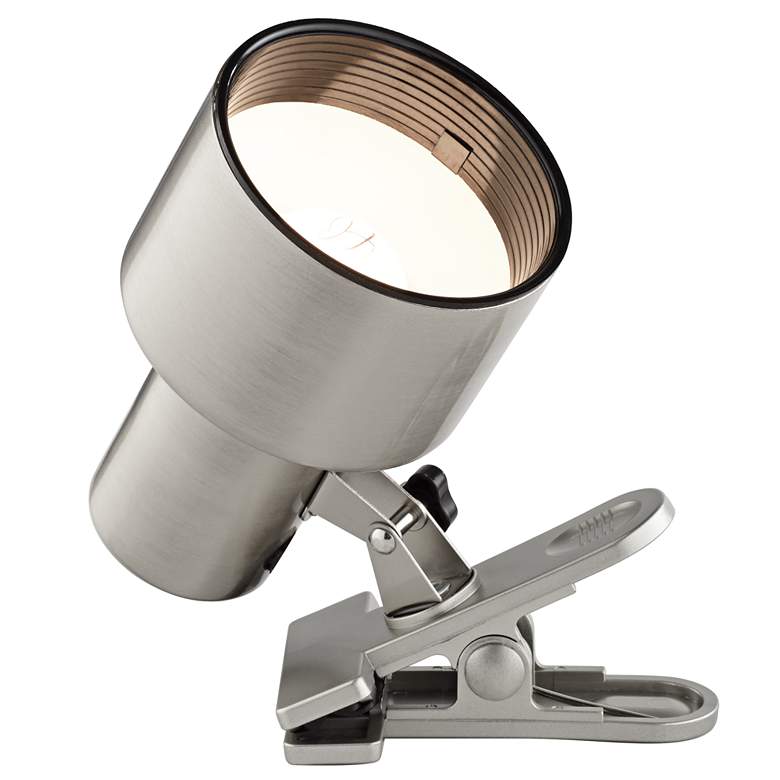 Satin Nickel Mini Accent Clip Light with LED Bulb more views