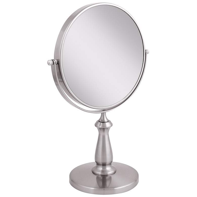 Image 2 Satin Nickel Swivel 8X Magnification Makeup Mirror more views