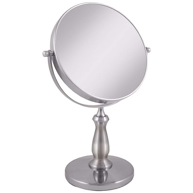 Image 3 Satin Nickel Swivel 8X Magnification Makeup Mirror more views