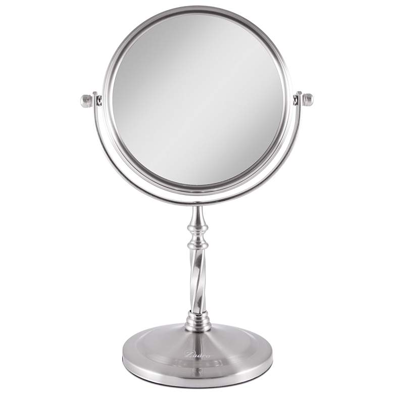 Satin Nickel Swivel Dual-Sided 5X Magnified Makeup Mirror